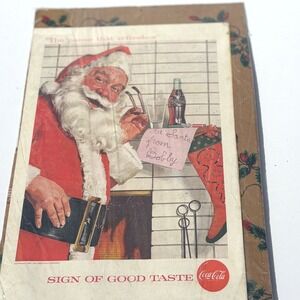 Vintage 1957 Coca-Cola Santa Claus Ad & General Dynamics Space Art Print 7x10